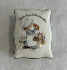VTG Petticoats & Pantaloons Porcelain Trinket Box Hollie Hobby Kindness Quote