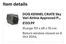 DOG KENNEL CRATE Sky Vari XL Airline Approved Pet Carrier Safe Strong Transport