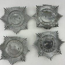 4 Vintage Metal Metropolitan Police Helmet Plates