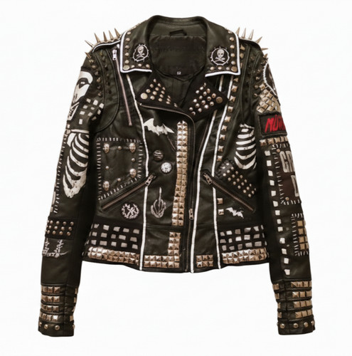 Handmade black studded punk - handmade,