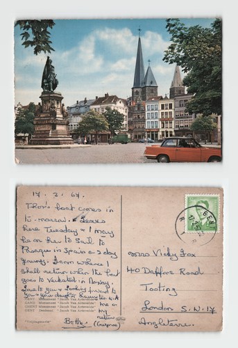 Postcard vrijdagmarkt square - postcard,