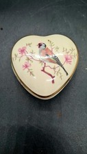 Vintage Royal Worcester ‘Palissy’ Heart Shaped Lidded Trinket/Pill Box