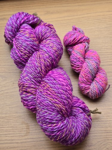 Hand spun and dyed 2ply - dyed,