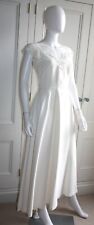 Vintage 1940s Dress, Fit and Flare, Mercerised Cotton, Sheer Shoulders, UK 8