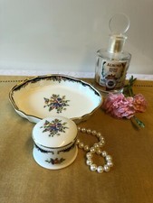 Vintage Wedgwood 'Osborne' Vanity Tray & Lidded Pot / Elegant Bone China VGC