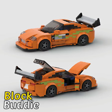 Toyota Supra MK4 Orange Sport MOC Auto Car Race Car Clamp Blocks Gift