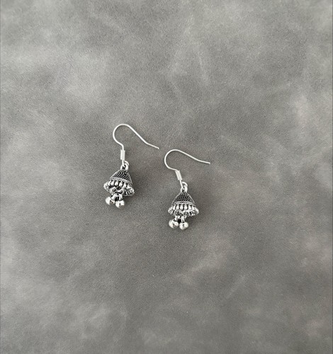 Silver mini jhumka tassels - silver,