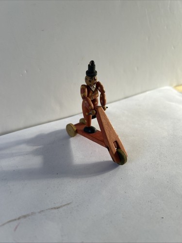 Wooden miniature clown - miniature, on