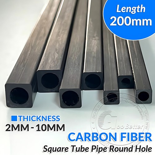 Black carbon fiber square tube - carbon,