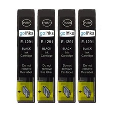 4 Black Ink Cartridges non-OEM to replace T1291 (Apple) Compatible for Printers