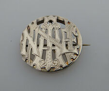 VICTORIAN STYLE SILVER COLOURED METAL BROOCH - ANNIE / NAME / PUZZLE INTEREST ?