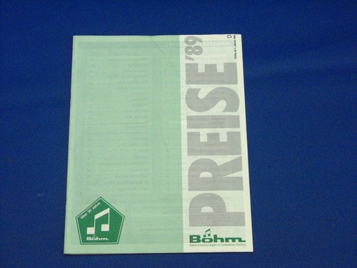 Boehm price list - dr., 89