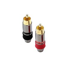 2x Metel RCA Phono Male Plug Non Solder Solderless Connector Adapter Terminal AV