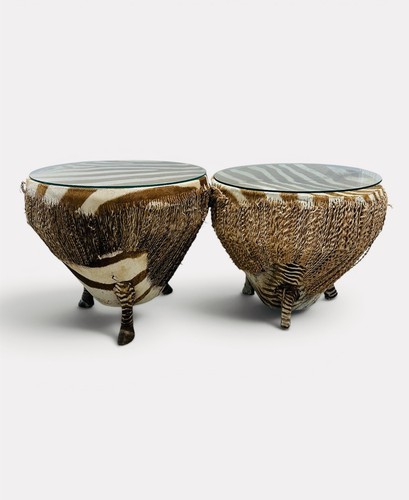 Pair handmade african zebra - of,