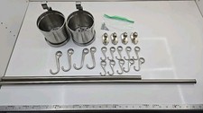 IKEA Grundtal Kitchen 2 Rail Racks/Bars 31 & 22", 14 Hooks, 2 #20922 Holders EUC