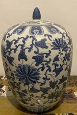 Blue and White Large floral