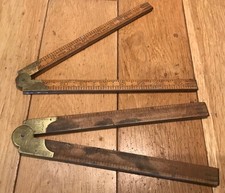 Vintage Rabone Boxwood Foldout Ruler Wooden Measure No2550  plus one other (CD4)