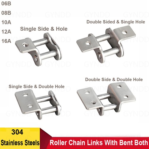 Roller chain links with bent - with,