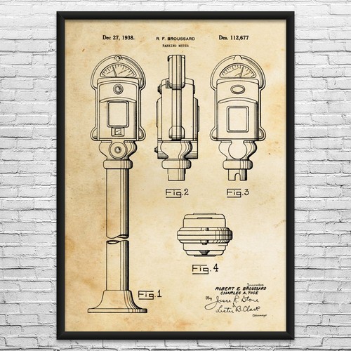 Parking meter patent - parking, wall