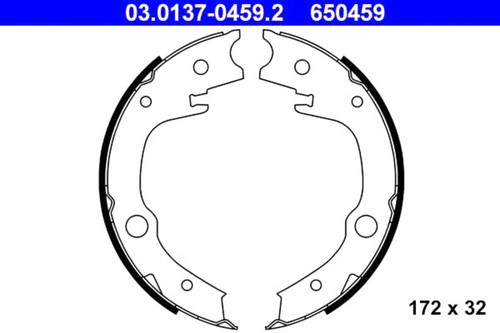 Parking brake shoe set ate - parking,