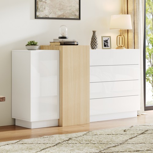 White high gloss sideboard - sideboard, 2