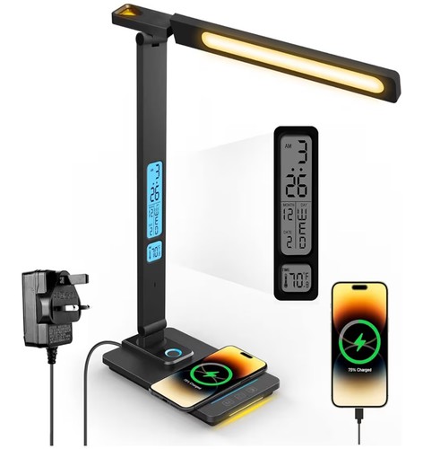 Led desk lamp with wireless - with,