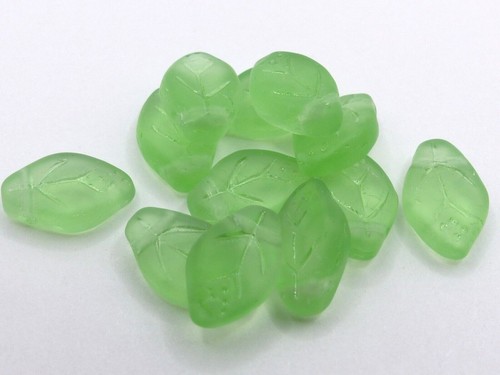 Czech glass leaf drop - (mm),