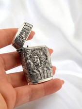 Silver Plated Lady Smoking on