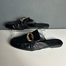 Women’s. - ZARA Mule Sandals - Black Leather - Size 4 /  37