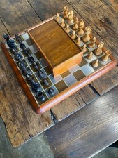 Vintage Jaques Ayres Staunton Chess Set 3.25 in King & Handmade Copper/Alu Board