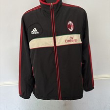 Vintage AC Milan Training Football Jacket Size Large L Adidas Retro