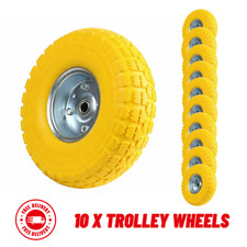10 x 10" Puncture Burst Proof Solid Rubber Sack Truck Trolley Wheel Spare Tyres