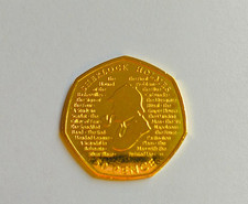 2019 Sherlock Holmes 50p Coin – 24K Gold Plated