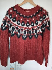 Fatface Wool Fair Isle Cable