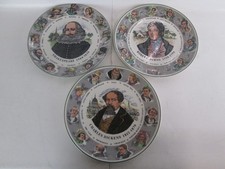 Royal Doulton Character Plates Shakespeare, Robert Burns And Charles Dickens