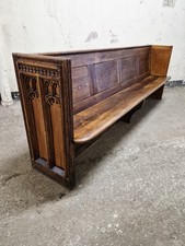 Antique solid church pew monks
