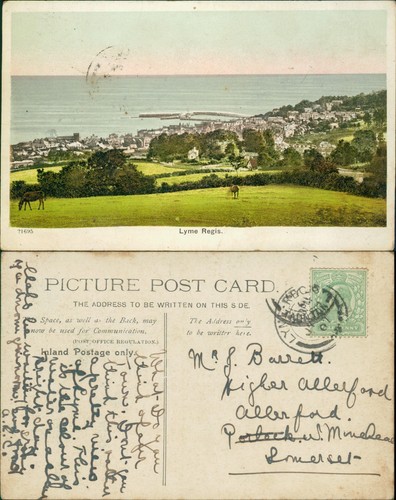 Lyme regis 1907 cancel - lyme,