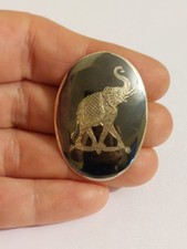 Vintage 925 Silver Siam Elephant Large Brooch 4.7g