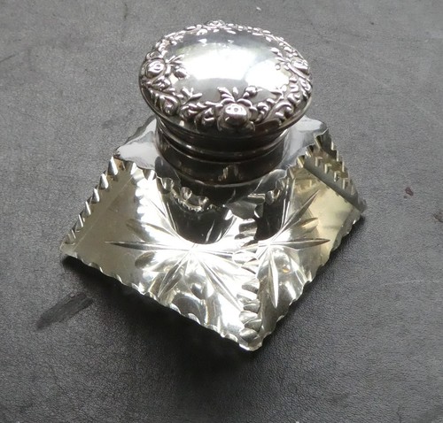 Silver topped cut glass - silver,
