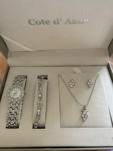 Jewelry set silver watch - jewelry,