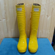 Hunter x Jimmy Choo Croc Wellington Boots Size 6 Limited Edition Wellies Yellow