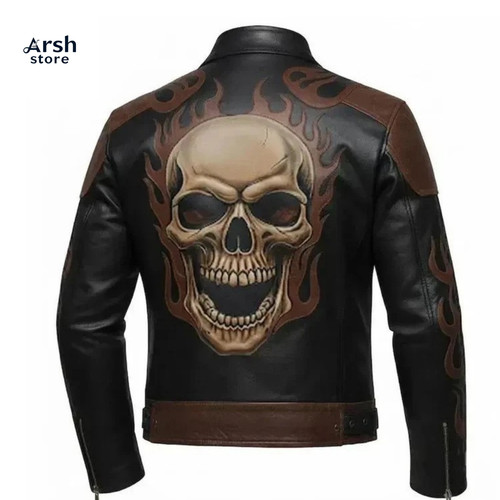 Men halloween skull leather - halloween,