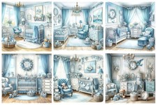 BABY BOY'S NURSERY  Cardmaking Card Toppers Scrapbook Tags Paper Craft