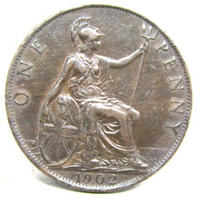 1902 One Penny Coin HIGH TIDE
