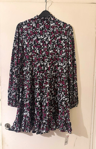 Black floral print smock - f&f,