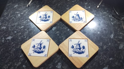 Vintage delft blue windmill - delft, +