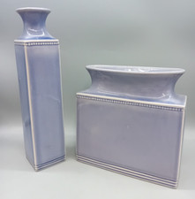 SILHOUTTES Deb Hrabik Demdaco 2003  Vases x 2 - Lilac Glaze CRAZED GLAZE