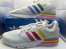 Adidas ZX 1K Boost Pride White GW2418 Unisex 10.5 Boxed Trainers