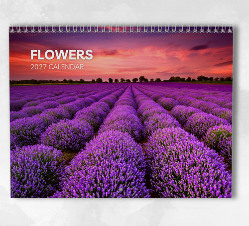 Flowers calendar 2027 monthly - flowers, 2027: