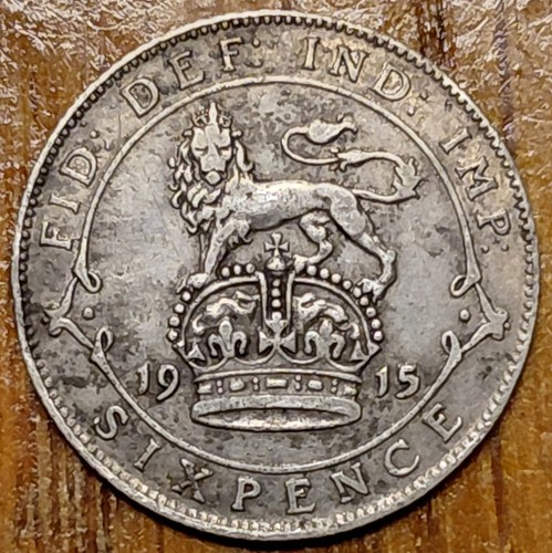 1915 king george sixpence 6d - george, v